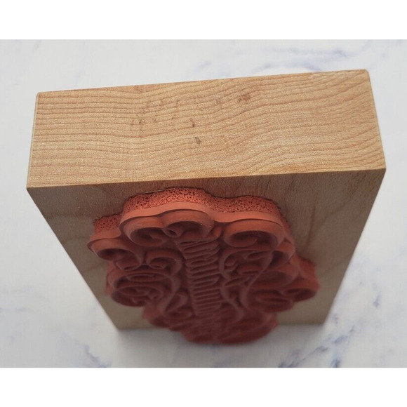 Vintage PSX Rubber Stamp Fancy Congratulations Wood Mounted Rubber Stamp - Picture 3 of 7